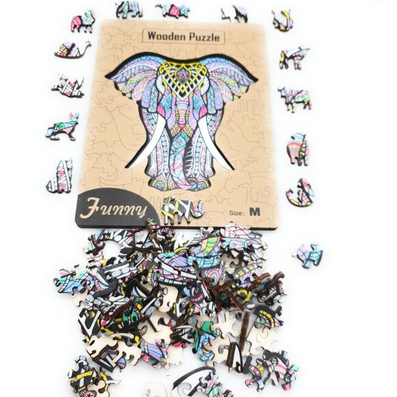 Suvira Animal Wooden Puzzle - Engaging, Educational,Elephent - Picture 4 of 8